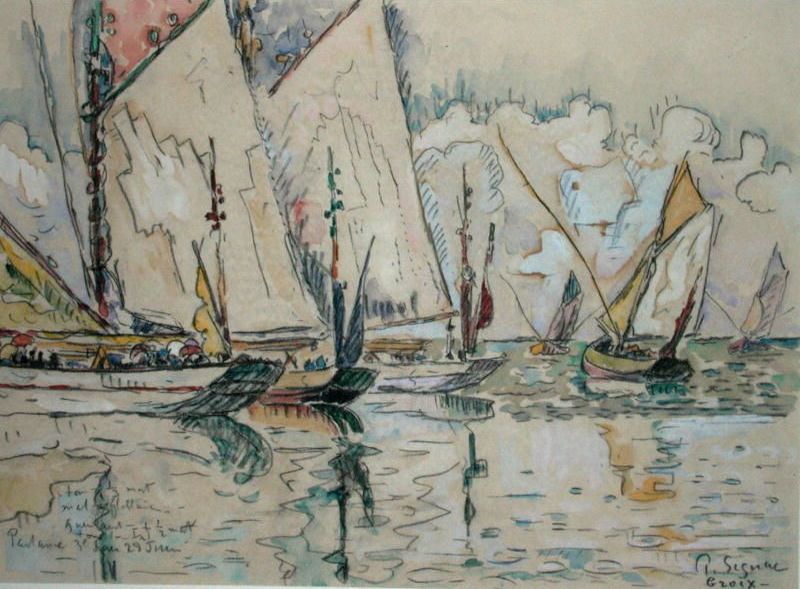 Paul Signac Departure of Three-Masted Boats at Croix-de-Vie